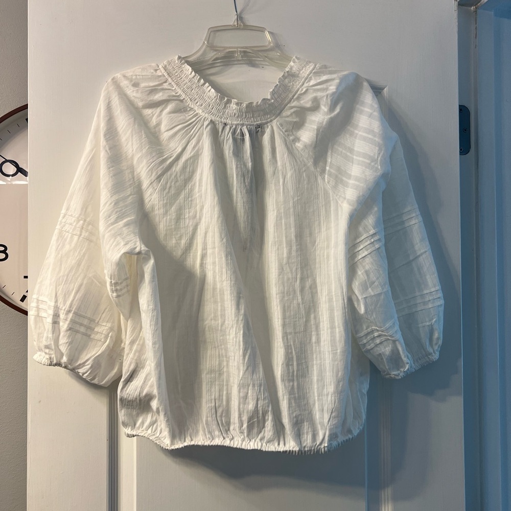 NWT Sanctuary white puffed sleeve pleasant top size L - Picture 9 of 9